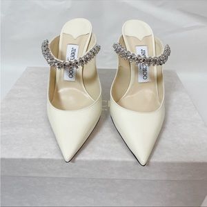 Jimmy Choo Bing heels in patent leather, natural ivory white. Size 36